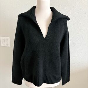 NWT J Crew  Johnny-collar sweater with ribbed trim